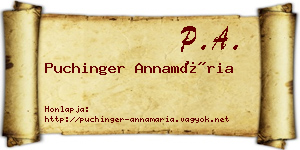 Puchinger Annamária névjegykártya